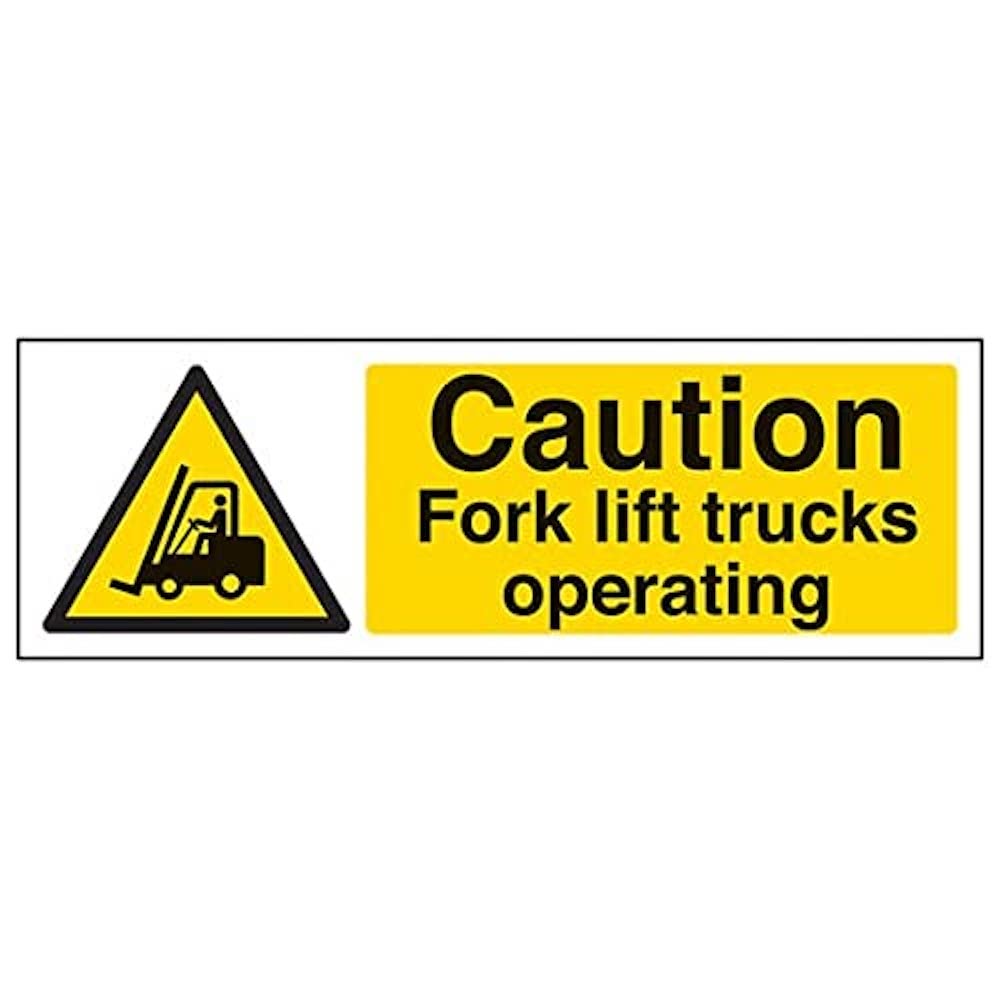V Safety Eco Friendly Warning Vehicle- Caution Fork Lift Trucks Operating - 300 X 100mm