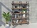 IRONCK Bookshelf, Double Wide 5-Tier Open Bookcase Vintage Industrial Large Shelves, Wood and Metal Etagere Bookshelves, for Home Decor Display, Office Furniture