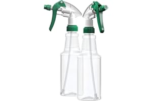 Bar5F Empty Plastic Spray Bottles 16-Ounce BPA-Free Food Grade Crystal Clear Fully Adjustable Sprayer 2-Pack