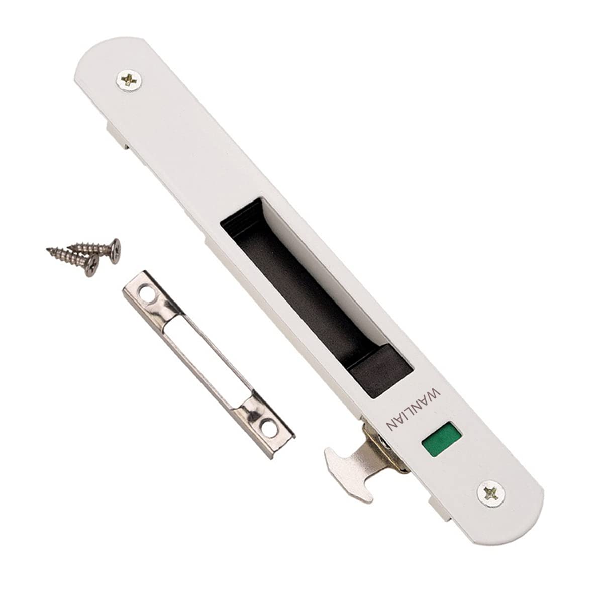 WANLIAN Recessed Hook Lock, Mortise Lock for Windows and Sliding Doors,Security Door Lock, Modern Mobile Door Single Sided Lock Catch for Home Hotel Locks(White 1PCS)