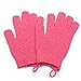 2 pairs of Hydro Exfoliating Gloves with BONUS shower hook - bath gloves, scrub gloves for men and women in two colors