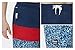TSLA Men's 11 Inches Swimtrunks Quick Dry Water Beach, Color Block(msb02) - Navy & Red, Large.