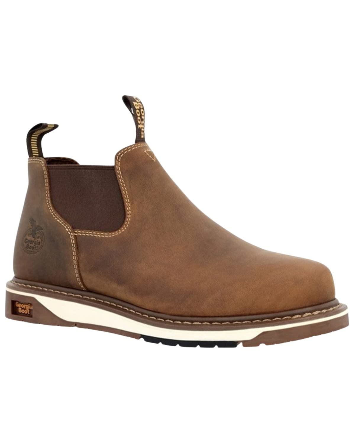 Georgia Boot AMP LT Wedge Work Romeo, Brown, Size 7.5(W)