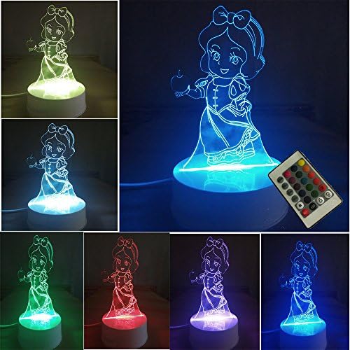 3D Deco Light/LED Lamp/Night Light,7 Different Color is Adjustable (Princess)