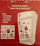 Large Valentines Day Refrigerator Magnets (Set of 3) Puppy Love Dog Hearts Monkey Candy Sweethearts Metal Doors Lockers File Cabinets Car