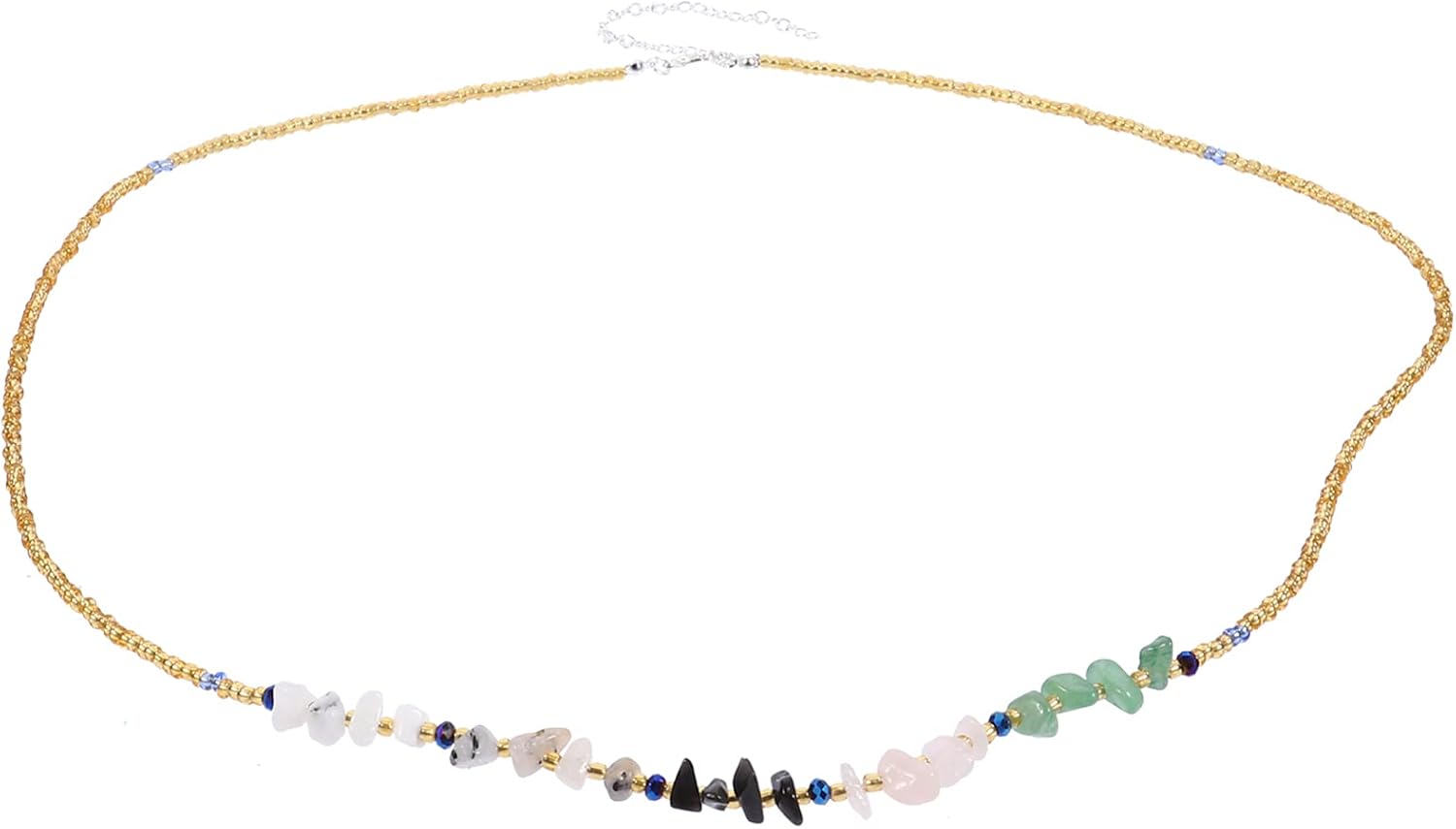 Amosfun Wrist Chains Body Belt Clothes Decorative Colored Stone Belt