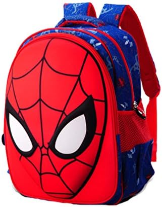 Kids Boys Backpack Elementary School Book Bag Blue Spiderman Face