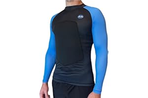 RIBBY SPF 50+ 5mm Padded Rash Guard, Black and Blue