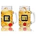 Mr. & Mrs. Mason Jars - Glass Drinking Glass Set With Gift Box - For Couples - Engagement, Wedding, Anniversary, House Warming, Hostess Gift, 16 ounce