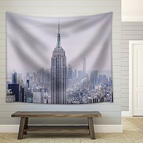 New York Cityscape - Fabric Wall Tapestry Home Decor - 51x60 inches