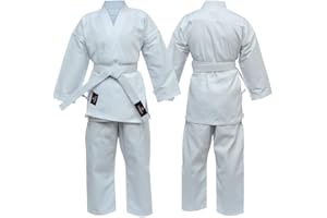 Karate Uniform - 8 Ounce White | Durable & Lightweight | Multiple Ideal for Karate and Taekwondo Adult and Youth Karate Gi