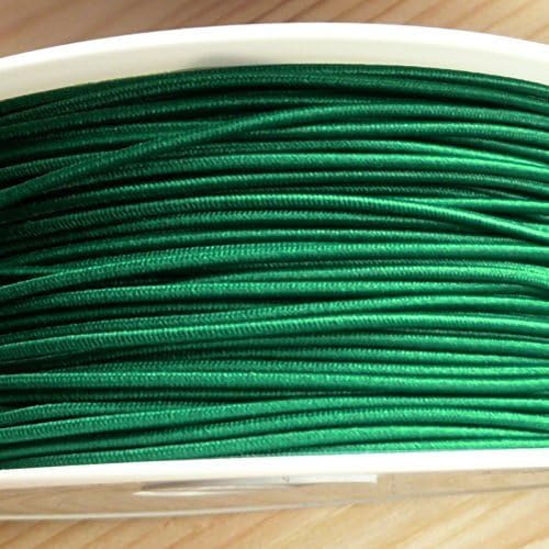 2 metres of 1mm wide round elastic stretch cord in various colours, - hat mask jewelery (Green)