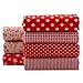 Cotton Fabric Red Series DIY Crafts Patchwork Fabric Fat Quater Bundle Sewing For Fabric 7pieces/lot 50x50cm (Red)