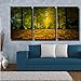 Gardenia Art - Green Boulevard and Fallen Leaves Canvas Prints Modern Wall Art Paintings Artwork for Room Decoration,16X24 inch, Unframed