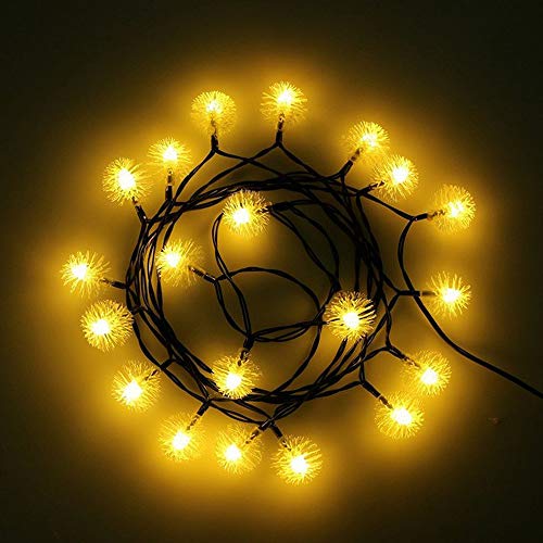 On Sale 6.35M Solar Powered Copper Wire Lights String with Puffer Ball 8 Lighting Modes, 30 LEDs Flexible Christmas Fairy Lights, LED Rope Lights Outdoor Indoor Garden Path Bush