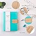 CAGIE A6 PU Leather Notebook Binder - 6 Ring Binder with Pages, Cat Notebook, Refillable A6 Personal Planner Binder, Mint Green
