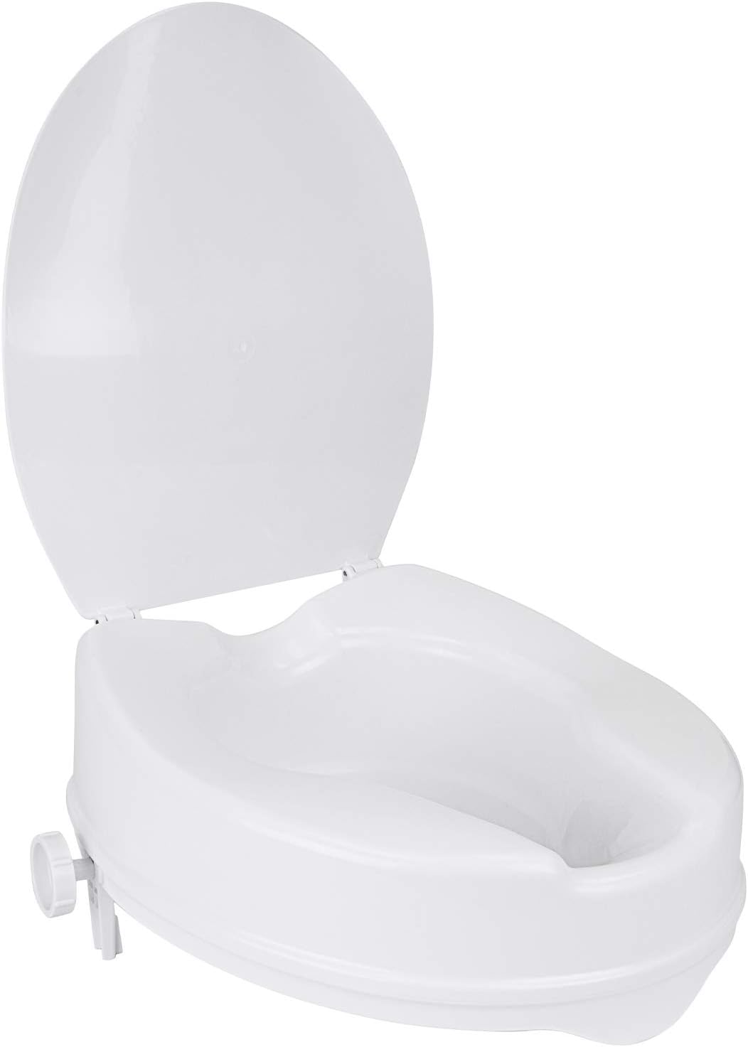 Vaunn Medical Clamp-On 4" Height Raised Toilet Seat Riser for Standard Size Round Toilets (16.5'') NOT for Elongated Toilets: Health & Personal Care