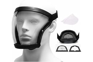 Super Protective Anti-fog Face Shield Reusable Face Mask PC Full Face Shield Mouth Mask For Men Women's 3D Clear Removable Wa