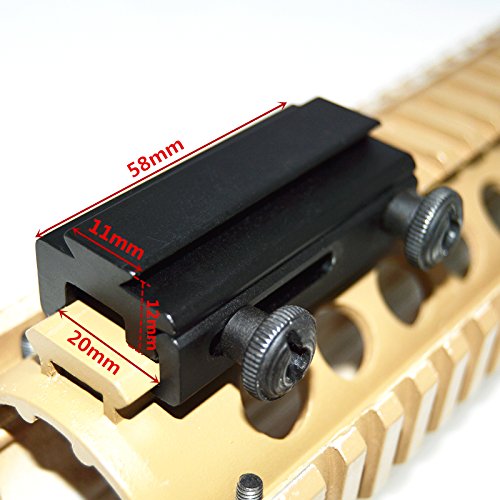 HWZ Aluminum Alloy 20mm Dovetail to 11mm Extension Weaver Picatinny Scope Mount Base Adapter