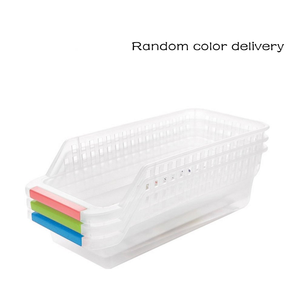 Home 6PC Storage Bin For Refrigerator Pantry, Kitchen Fridge Freezer Stackable Organizer Bins Interdesign Organization Containers / Drawer Handle,Egg Food Snack Organizers Cabinet Ice Box Organizing