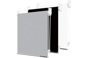 LINKCOO 70% Blackout Roller Window Shades, Room Darkening Window Blinds with Thermal Insulated Fabric, Corded Roll Pull Down Shades for Home and Office (Grey - Width 19", Max Drop Height 79")