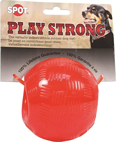 Ethical Pets Play Strong Virtually Indestructible Rubber Ball Dog Toy, 3.75-Inch