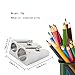 SKEMIX Pencil Sharpener Manual, Metal Double Hole Colored Pencil Sharpener for Students Artist Drawing Writing Painting, Aluminum Alloy, Silver, 3pcs/Pack