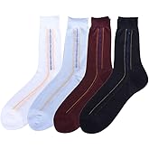 Kopida 4 Pairs Mens Ultra Thin High Sheer Nylon Socks Silk Socks Business Socks Soft Mid Calf Sock for Women Men