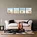 YPY Painting Zen Spa Beach Stone Sea Shells Sand Sunshine 4 PCS Wall Art Stretched Canvas Art Set Framed Ready to Hang (Blue, 12x12in)
