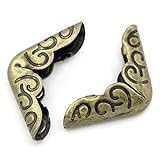 Housweety 100PCs Book Scrapbooking Albums Folders Corner Protectors Bronze Tone 6/8