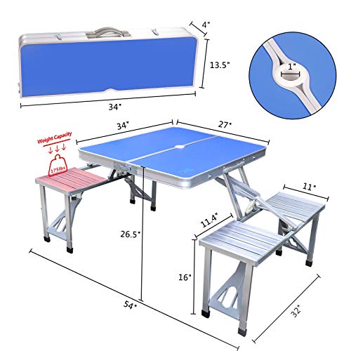 AHB Folding Table Picnic Table Folding Camping Table Portable Picnic
