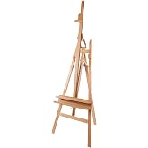 Mabef M/11 Wooden Lyre Easel, Adjustable Indoor Artist Easel, Beech Wood, Holds Up to 22 lbs, Height Adjustable Canvas Support