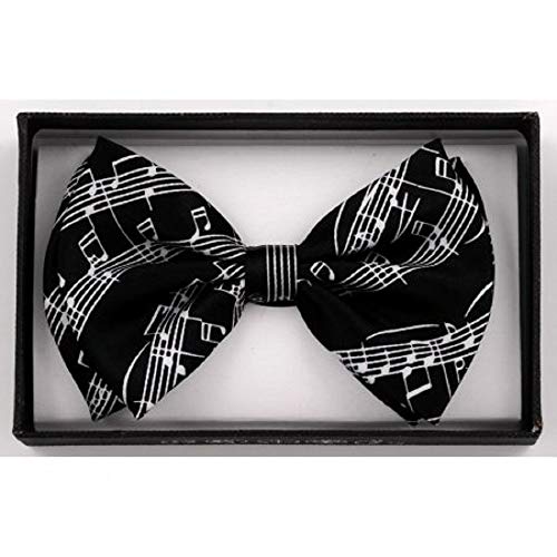 Music Note & Sheet Music Necktie & Bowties (Black with White Sheet Music)