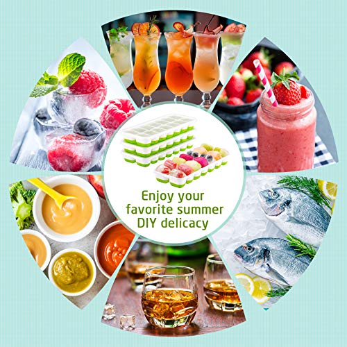 OMORC Cube EasyRelease Silicone and Flexible 14Ice Trays with Spill