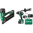 Bundle of Metabo HPT 36V MultiVolt Cordless Metal Connector Nailer Kit | NR3665DA + Metabo HPT 36V MultiVolt™ Cordless ½-Inch Hammer Drill Kit | DV36DC