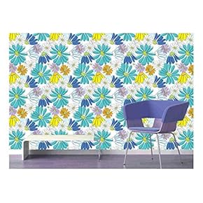 Large Wall Mural - Seamless Floral Pattern | Self-Adhesive Vinyl Wallpaper/Removable Modern Decorating Wall Art - 66" x 96"