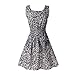 Hee Grand Women's Casual Summer Fit and Flare Floral Sleeveless Dress Chinese Rose