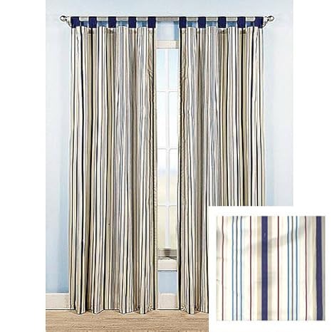 Amazon Com Plane Crazy Stripe 84 Tab Top Curtain Pair Sale Home