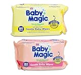 Baby Magic Gentle Baby Wipes Hypoallergenic Multi-Pack of 4 (320 Wipes)