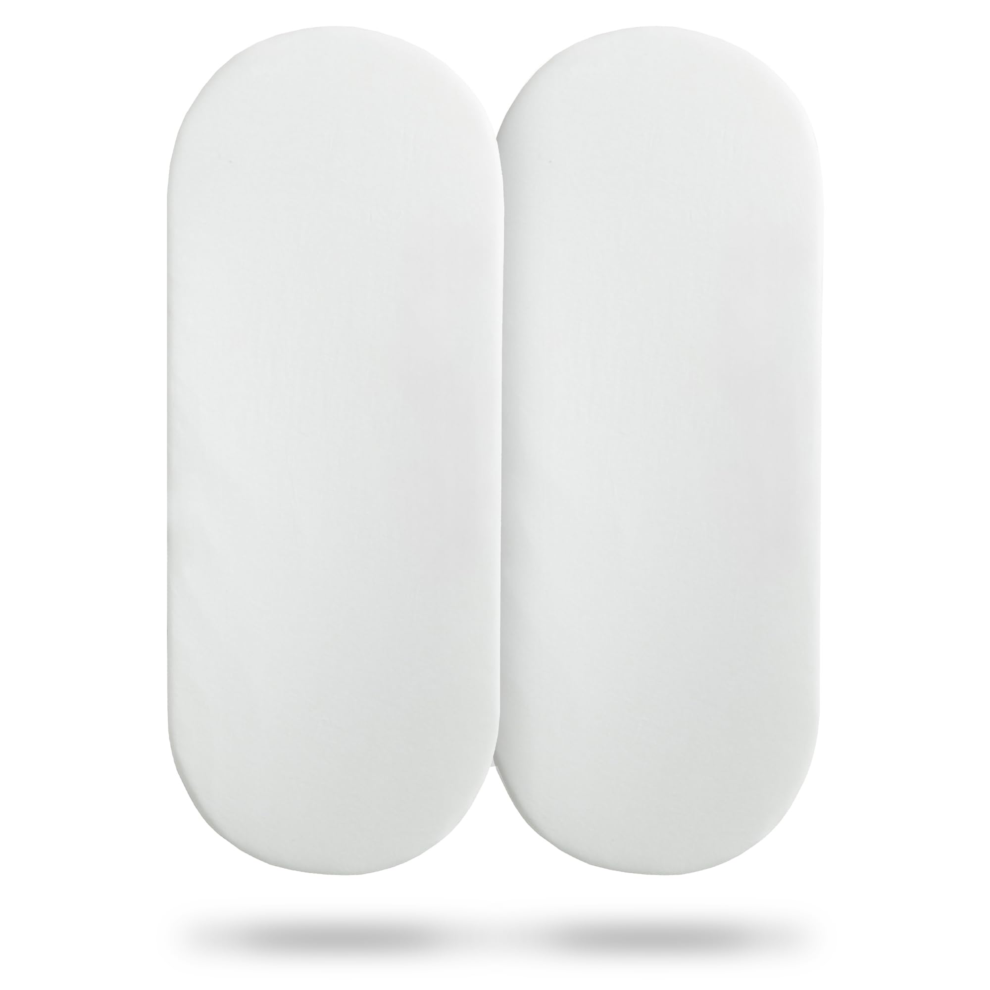 Silentnight Safe Nights Fitted Sheet - Moses Basket Mattress - Breathable 100% Cotton Jersey - Super Soft Kind to Baby Skin - 74x27cm - Secure Fit with Elasticated Corners - 2 Pack, White