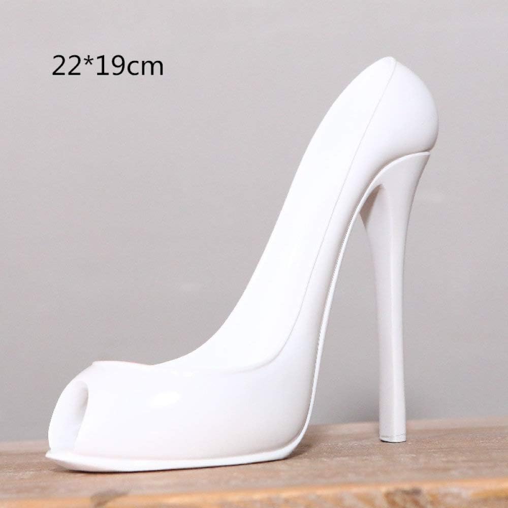 Statue Figurine Sculpture Statuette,Modern Creative Resin White High Heel Wine Rack Figurines European Creative Wine Bottle Holder Sculpture Art Ornament For Wine Cabinet Office Living Room Bar Ca