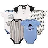 Hudson Baby Baby Boys' 5-Pack Bodysuit, Perfect Gentleman, 3-6 Months