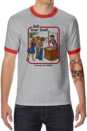 cornflower Sell Your Soul Men's Ringer T-Shirt Cotton Tops