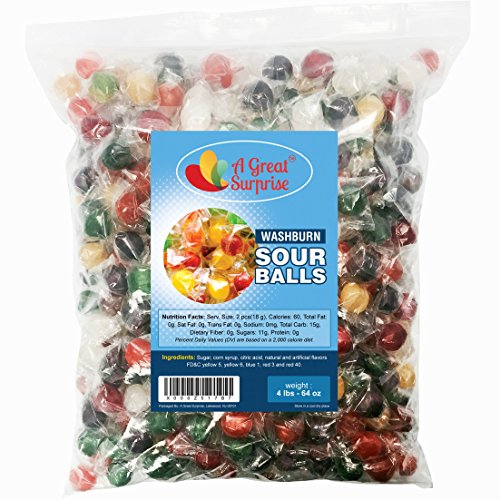 Sour Balls Hard Candy Washburns Old Fashioned Hard Candy, Assorted