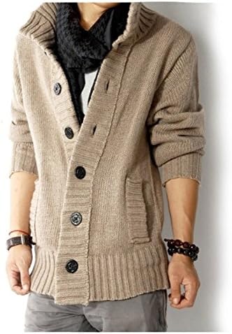 Shengdada Modern Men'S Sweaters Open Stitch Slim Fit Cardigan Men Casual Clothing Cardigan 4 Color Size:M-Xxl Khakim