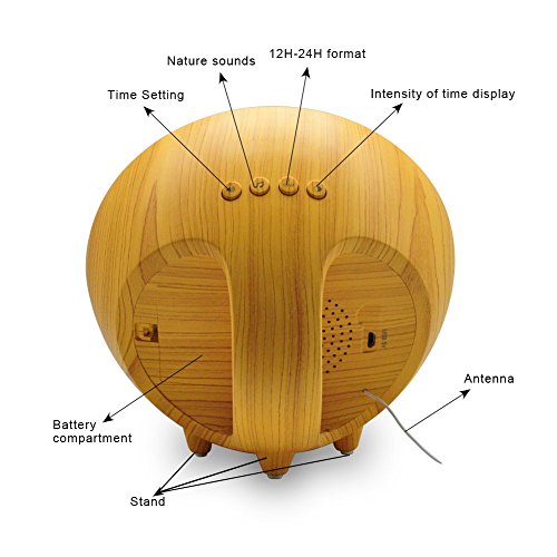 Wood Grain Alarm Clock with Sunrise Sunset Simulation&FM Clock Radio&6 Nature Sounds&7 Colors Night Light&Snooze Functions, Bedroom Alarm Clock for Kids Teens Adults
