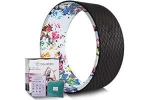 RISEFIT Yoga Wheel - Strongest Most Comfortable Yoga Prop Wheel for Yoga Poses, Perfect Roller for Stretching, Increasing Flexibility and Improving Backbends…