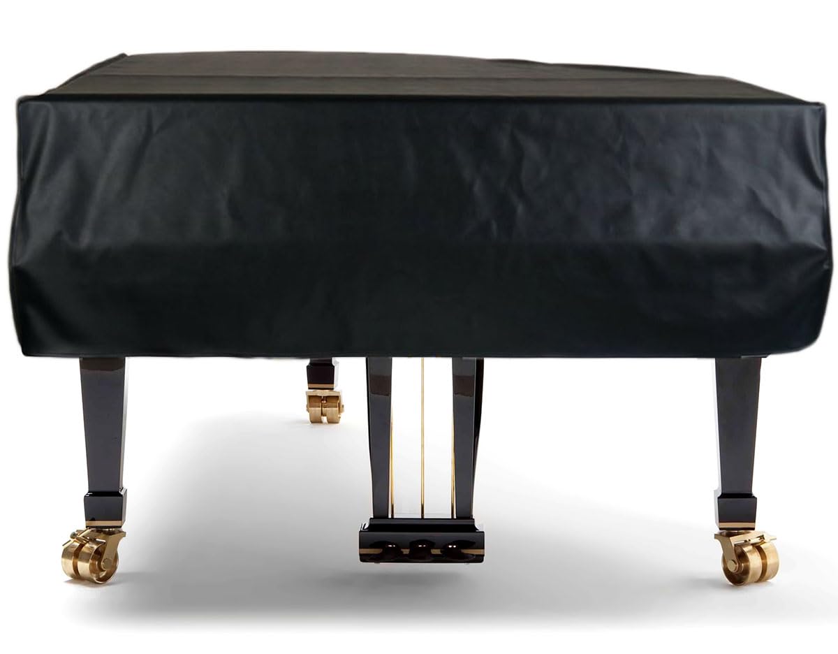 Photo 1 of TINDTOP Grand Piano Cover, Leather Dustproof Baby Piano Cover Washable Soft Bordered Decorated Full Triangle Piano Protective Cover (Leather, M - 70.87in/180cm)