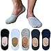 Men's No Show Socks 5 Pack Casual Ankle Low Cut Loafers Invisible Non Slip Boat Liner Socks (Multi-1)