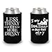 Shop4Ever Funny Drunk Can Coolie Beer Drinkers Multipack Drink Coolers Coolies Black - 6 Pack